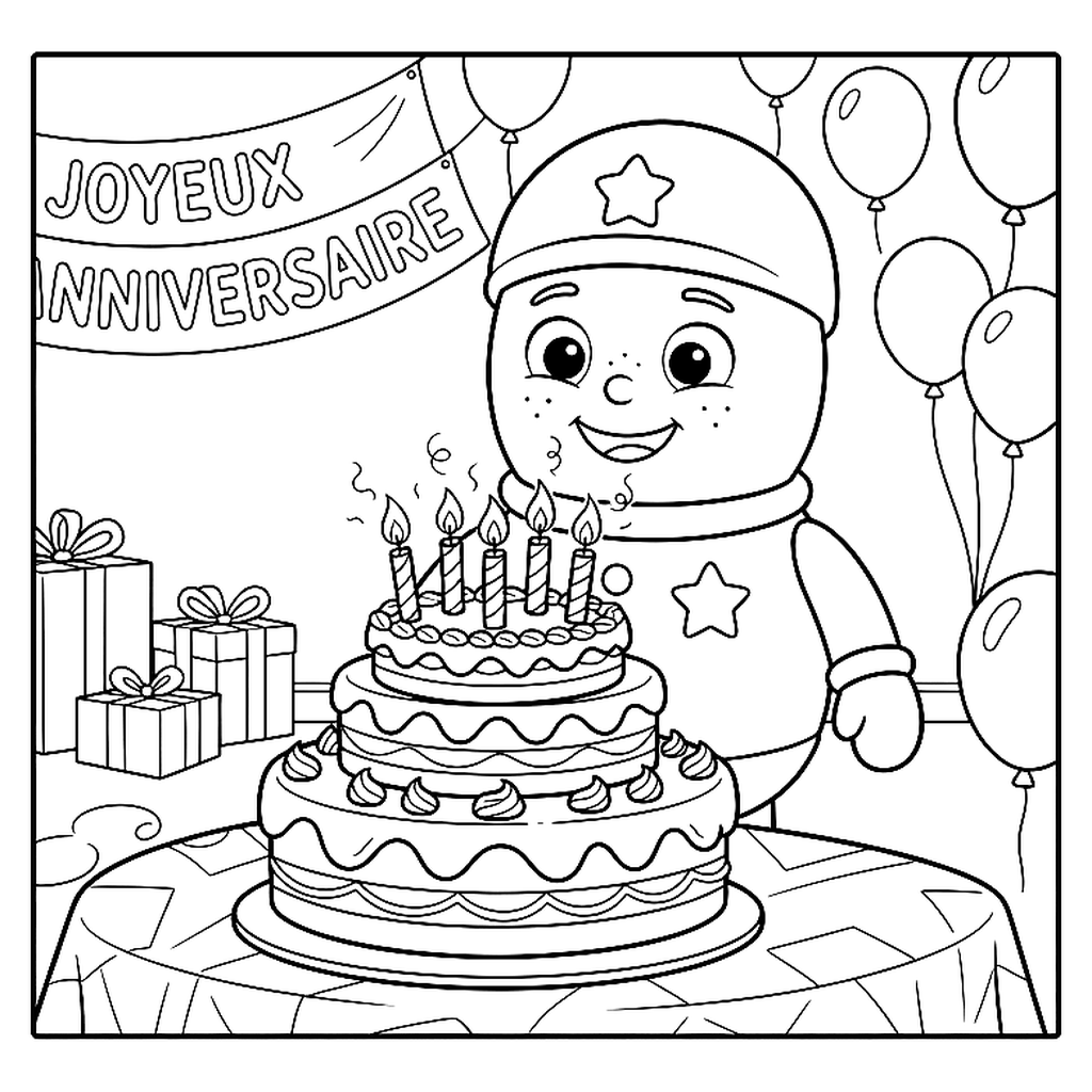 Coloriage Joyeux anniversaire