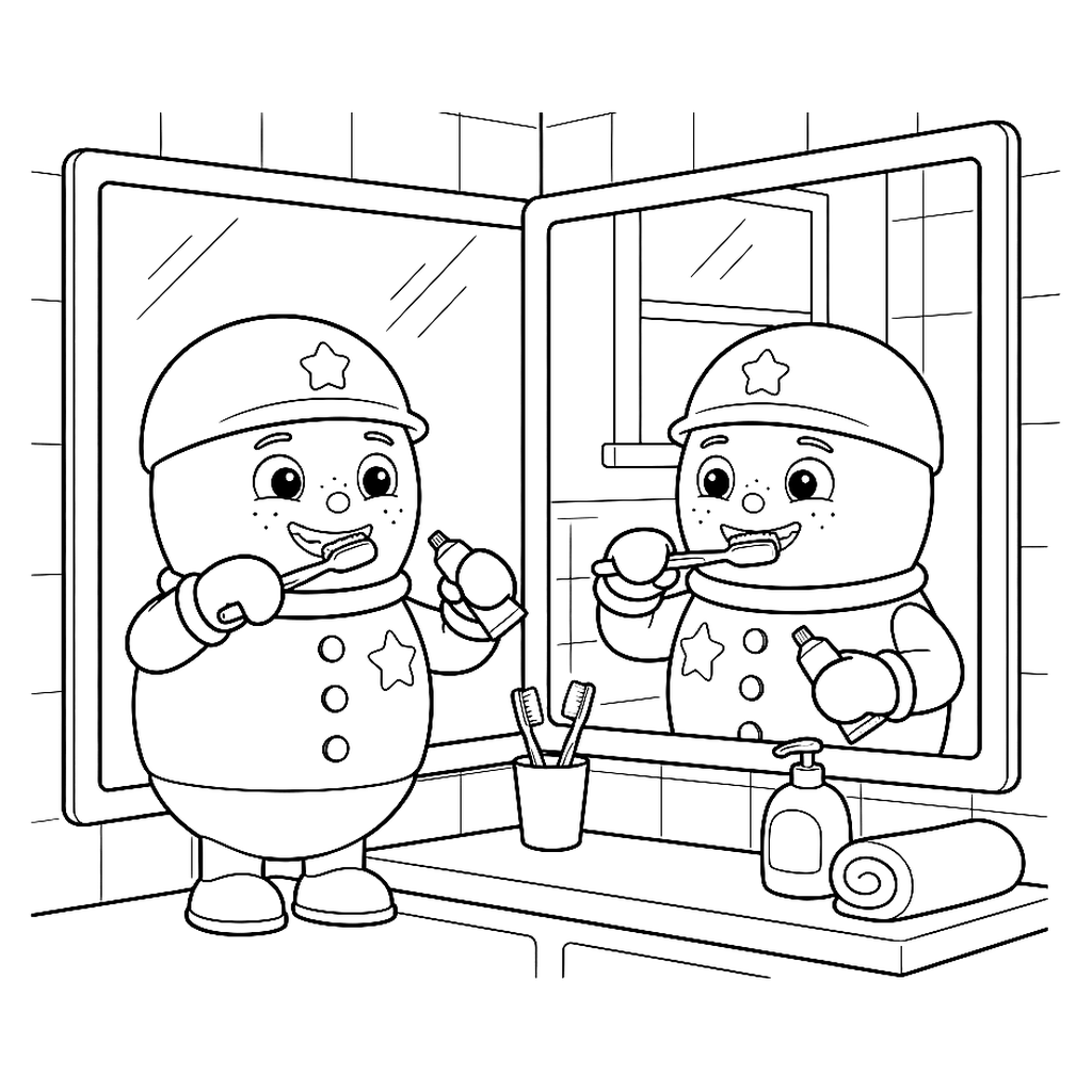 Coloriage brossage des dents Ploumi