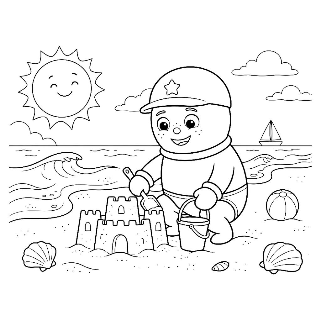 Coloriage plage Ploumi